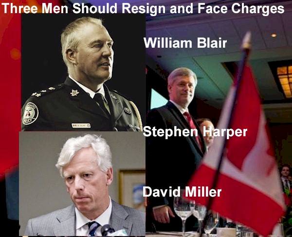 Three Men: Harper, Miller and Blair Should Face Charges